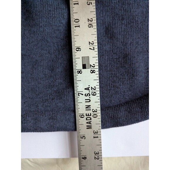 Men's L.L.Bean Vintage Style Heavy Sweater Fleece Full Button XL Blue - Picture 12 of 13
